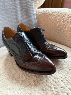 The Office of Angela Scott Brogue Heel Oxfords in Multicolour